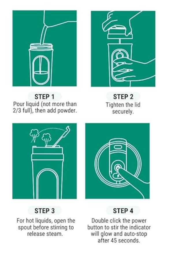 Automatic Self-Stirring Bottle | 500mAh Rechargeable, Type-C Charging, Leak-Proof, BPA-Free, Portable Protein Shaker & Drink Mixer - Image 4