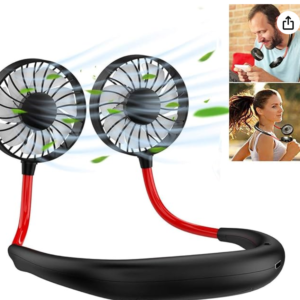 Portable Hanging Neck Sports Fan with USB Rechargeable 2000MAh Headphone Design Mini Cooler Wearable Neck