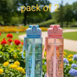 Motivational Sipper bottle 900 ML - Pack of 2 Multicolor