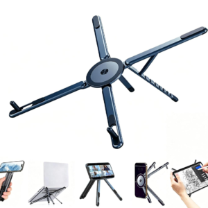 [Magnetic] 3-in-1 Laptop Stand Tablet Stand Mobile Phone Stand Adjustable Travel Stand Made of Aluminium Alloy Portable Foldable Compatible with MacBook.