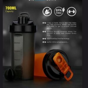 Gym Shaker 700 ml Bottle- Multicolors