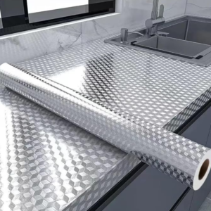 Waterproof Oil Proof Aluminum Foil Sticker- Silver