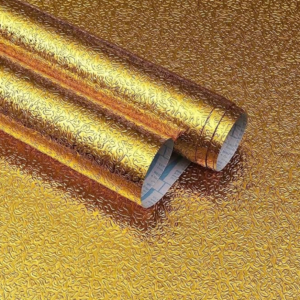 Waterproof Oil Proof Aluminum Foil Sticker- Golden