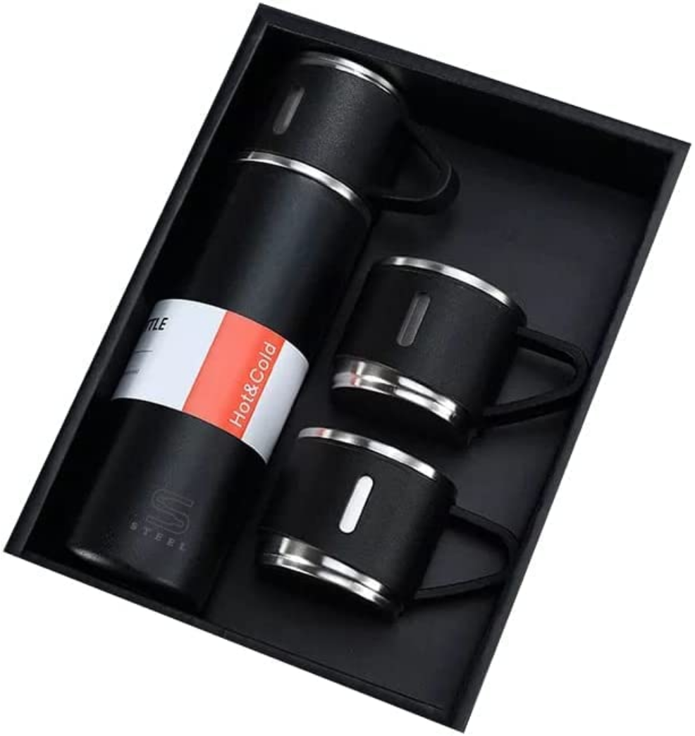 Stainless Steel Vacuum Flask Set with 2 Cups -500 ml